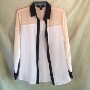 Victoria Secret color blocking mesh blouse